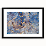 Elegant Abstract Art Designs – Muted Blue & Gold Canvas