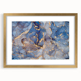 Elegant Abstract Art Designs – Muted Blue & Gold Canvas