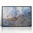 Elegant Abstract Art Designs – Muted Blue & Gold Canvas