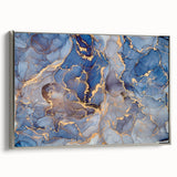Elegant Abstract Art Designs – Muted Blue & Gold Canvas
