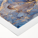 Elegant Abstract Art Designs – Muted Blue & Gold Canvas