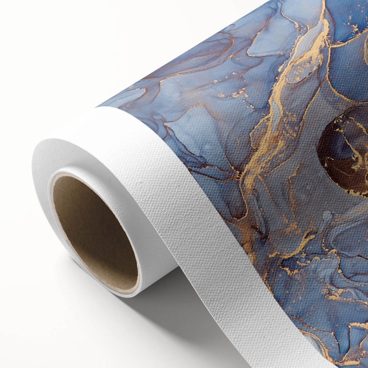 Elegant Abstract Art Designs – Muted Blue & Gold Canvas