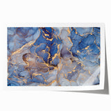 Elegant Abstract Art Designs – Muted Blue & Gold Canvas