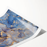 Elegant Abstract Art Designs – Muted Blue & Gold Canvas