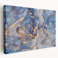 Elegant Abstract Art Designs – Muted Blue & Gold Canvas