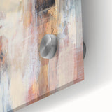 Earthen Harmony Abstracts - Soft Peach and Blue Abstract Art