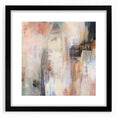 Earthen Harmony Abstracts - Soft Peach and Blue Abstract Art