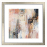 Earthen Harmony Abstracts - Soft Peach and Blue Abstract Art