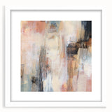 Earthen Harmony Abstracts - Soft Peach and Blue Abstract Art