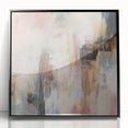 Earthen Harmony Abstracts - Soft Peach and Blue Abstract Art