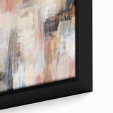 Earthen Harmony Abstracts - Soft Peach and Blue Abstract Art