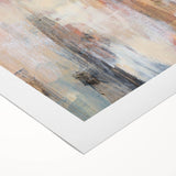 Earthen Harmony Abstracts - Soft Peach and Blue Abstract Art