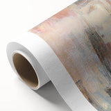 Earthen Harmony Abstracts - Soft Peach and Blue Abstract Art