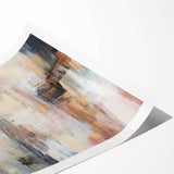 Earthen Harmony Abstracts - Soft Peach and Blue Abstract Art