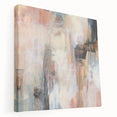 Earthen Harmony Abstracts - Soft Peach and Blue Abstract Art