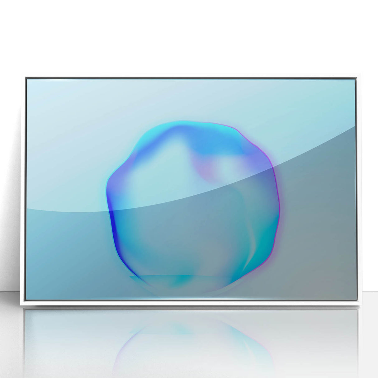 Minimalist Abstract Art – Fluid Blue Modern Wall Decor