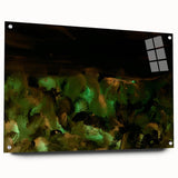 Moody Modern Wall Art – Large Abstract Painting in Green & Black