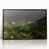 Moody Modern Wall Art – Large Abstract Painting in Green & Black