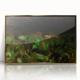 Moody Modern Wall Art – Large Abstract Painting in Green & Black