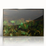 Moody Modern Wall Art – Large Abstract Painting in Green & Black