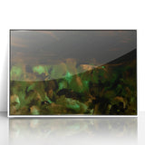 Moody Modern Wall Art – Large Abstract Painting in Green & Black