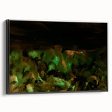 Moody Modern Wall Art – Large Abstract Painting in Green & Black