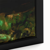 Moody Modern Wall Art – Large Abstract Painting in Green & Black