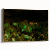 Moody Modern Wall Art – Large Abstract Painting in Green & Black