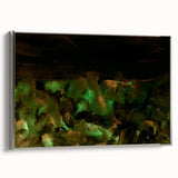 Moody Modern Wall Art – Large Abstract Painting in Green & Black