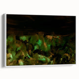 Moody Modern Wall Art – Large Abstract Painting in Green & Black