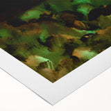 Moody Modern Wall Art – Large Abstract Painting in Green & Black