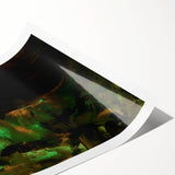 Moody Modern Wall Art – Large Abstract Painting in Green & Black