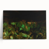 Moody Modern Wall Art – Large Abstract Painting in Green & Black