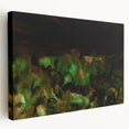 Moody Modern Wall Art – Large Abstract Painting in Green & Black