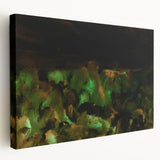 Moody Modern Wall Art – Large Abstract Painting in Green & Black