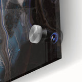 Fluid Acrylic Wall Decor – Deep Blue & Black Abstract Canvas