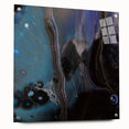 Fluid Acrylic Wall Decor – Deep Blue & Black Abstract Canvas
