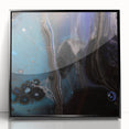 Fluid Acrylic Wall Decor – Deep Blue & Black Abstract Canvas