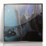 Fluid Acrylic Wall Decor – Deep Blue & Black Abstract Canvas