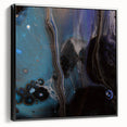 Fluid Acrylic Wall Decor – Deep Blue & Black Abstract Canvas