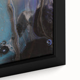 Fluid Acrylic Wall Decor – Deep Blue & Black Abstract Canvas