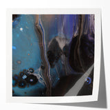 Fluid Acrylic Wall Decor – Deep Blue & Black Abstract Canvas
