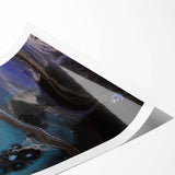 Fluid Acrylic Wall Decor – Deep Blue & Black Abstract Canvas