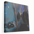 Fluid Acrylic Wall Decor – Deep Blue & Black Abstract Canvas