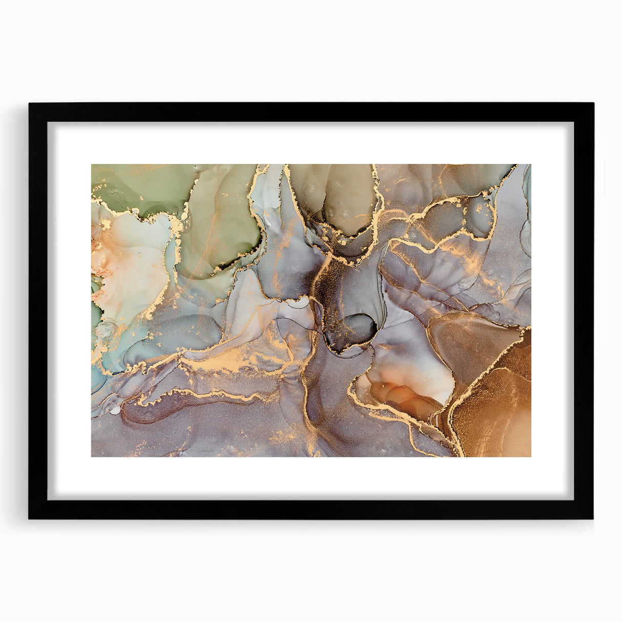 Contemporary Luxury Abstract Paintings – Green & Gold Canvas