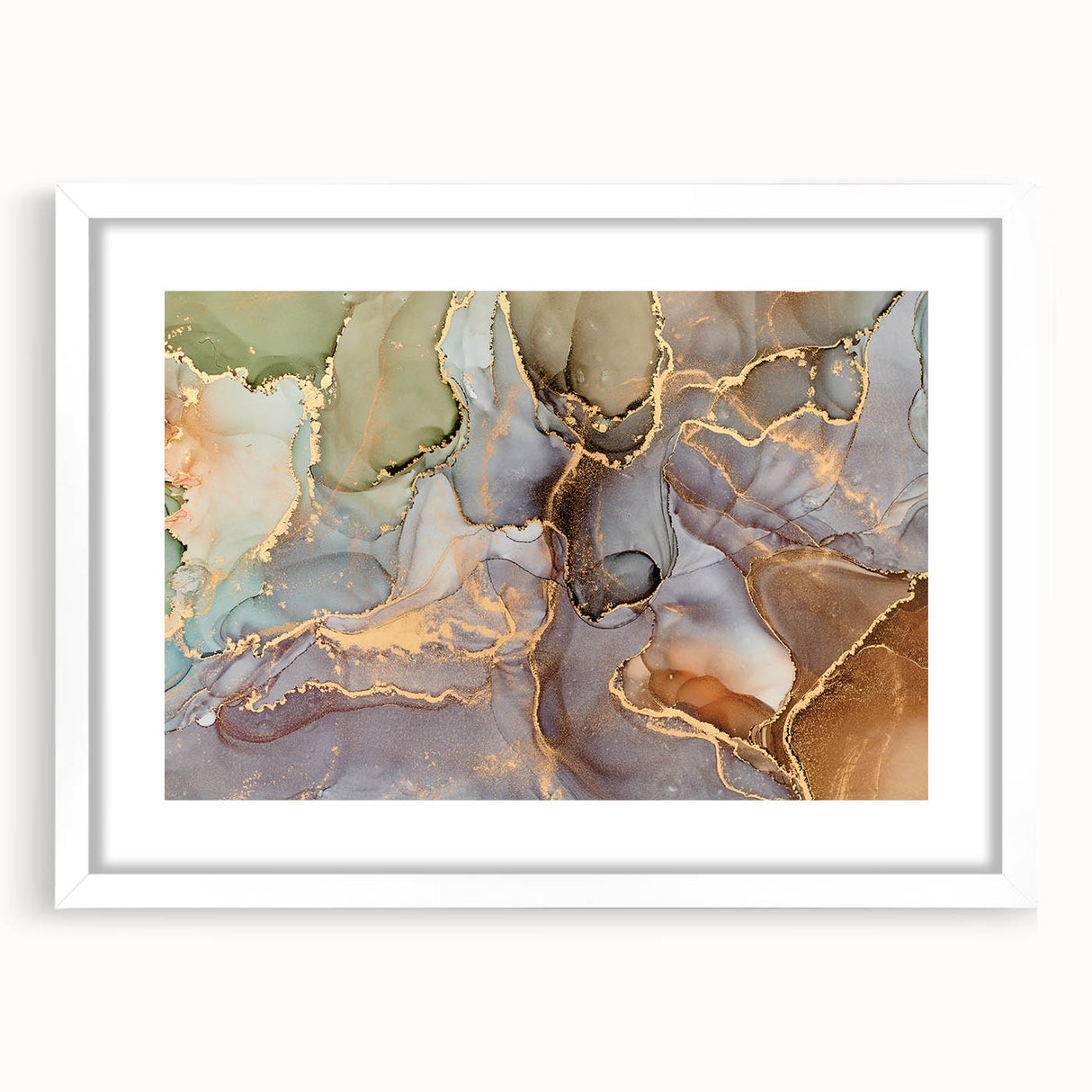 Contemporary Luxury Abstract Paintings – Green & Gold Canvas