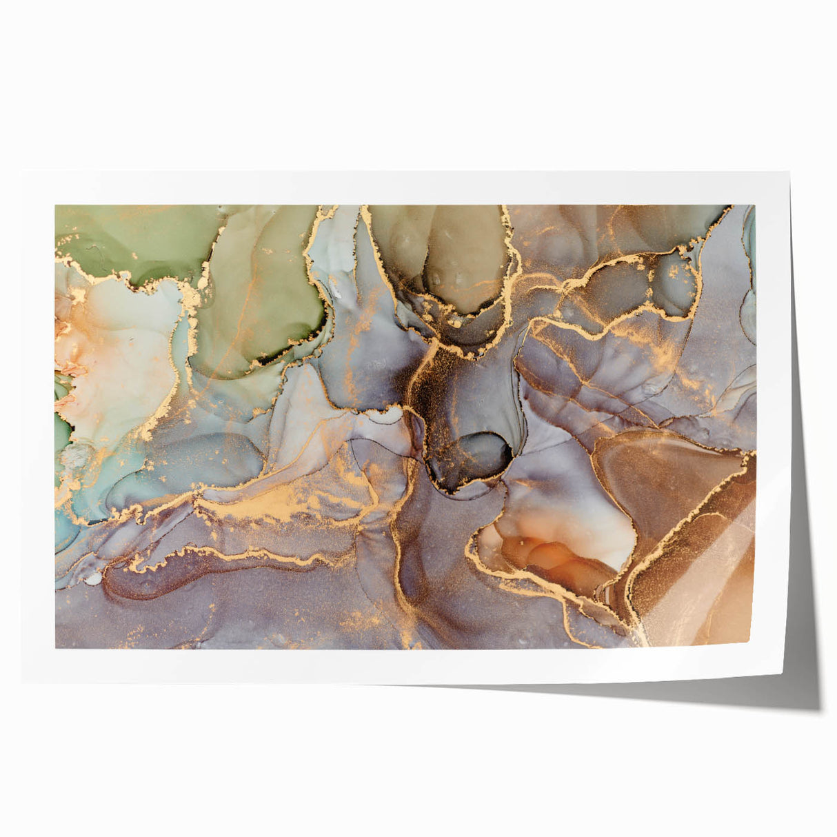 Contemporary Luxury Abstract Paintings – Green & Gold Canvas