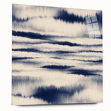 Minimalist Mountain Wall Art – Navy Blue Abstract Horizon Print