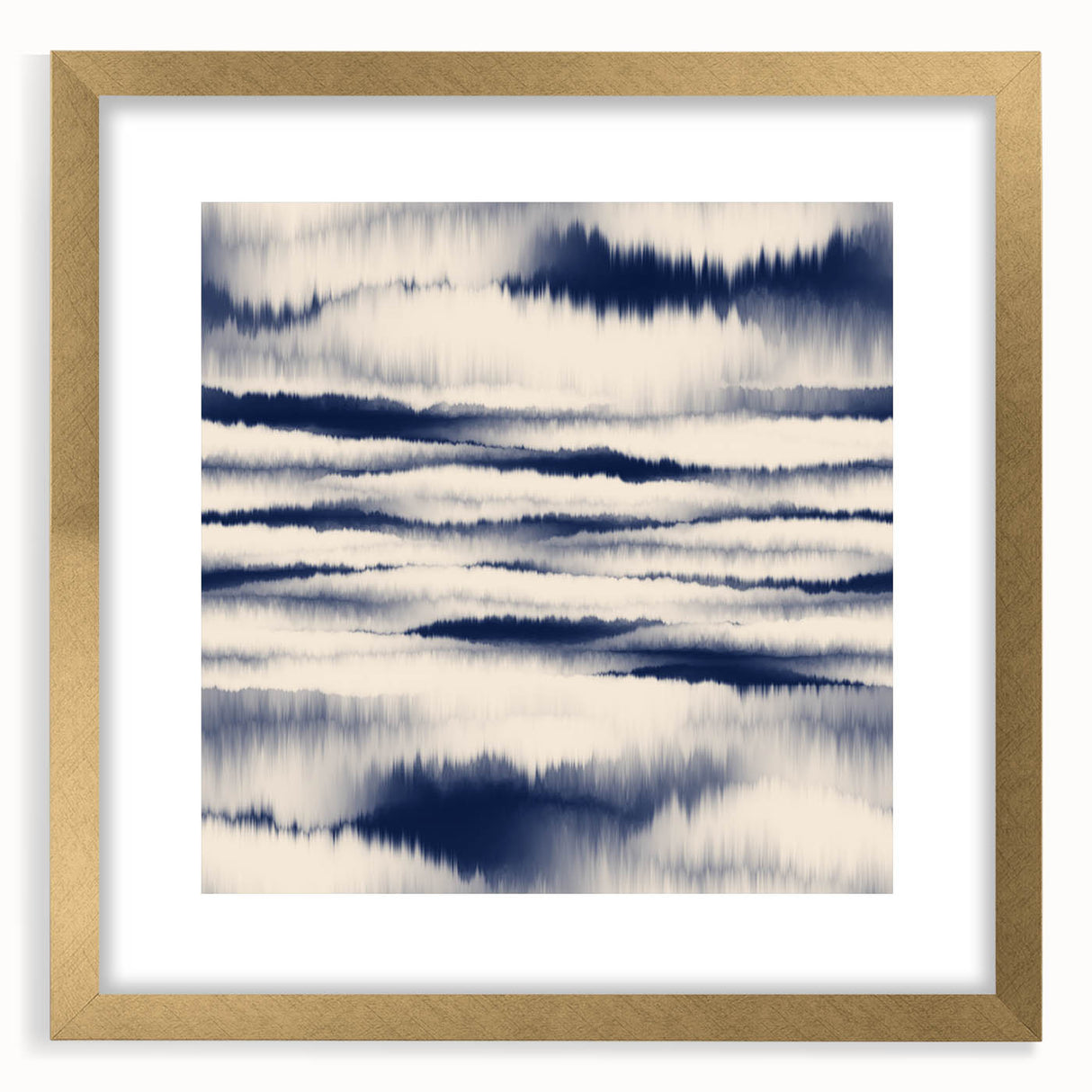 Minimalist Mountain Wall Art – Navy Blue Abstract Horizon Print
