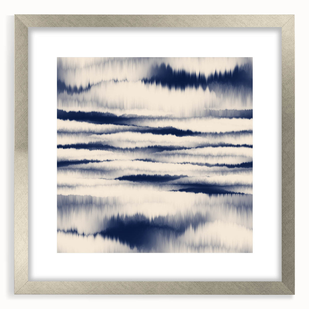 Minimalist Mountain Wall Art – Navy Blue Abstract Horizon Print